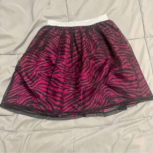 XS Scene Queen Y2K Emo Zebra Patterned Mini Skirt